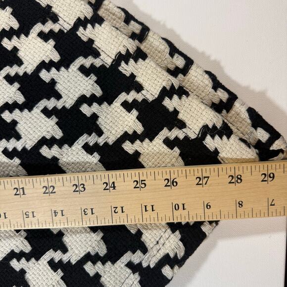 Last Kiss Black White Houndstooth Wool Lined Poncho Cape Cowl Neck Chic XL - Picture 7 of 8